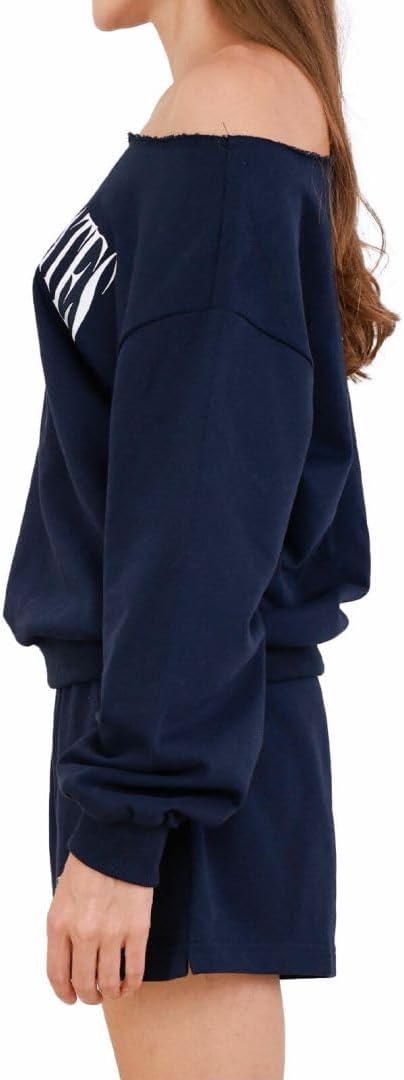 Women's Graphic Off Shoulder Sweatshirt and Shorts 2 Piece Set