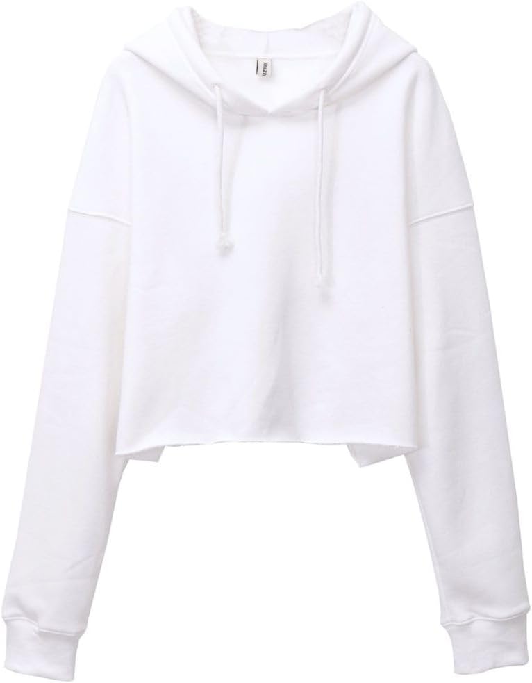 Women's Fleece Drawstring Cropped Hoodies with Hooded