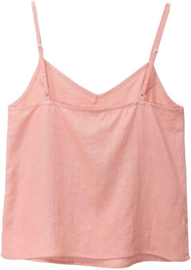Women's 100% Linen Camisole Tank Top Adjustable Strap Tops