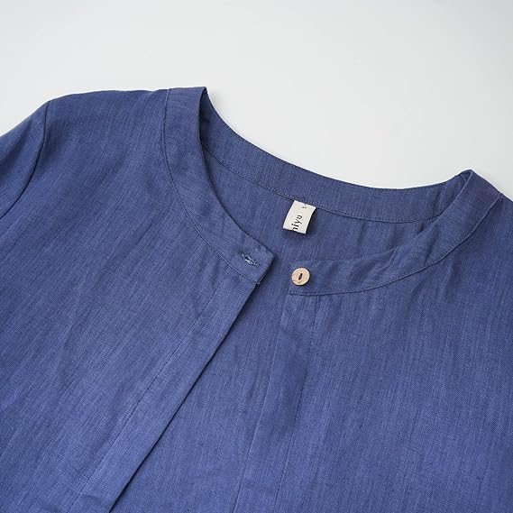 Women's 100% Linen Open Front Elbow Sleeve Cropped Cardigan