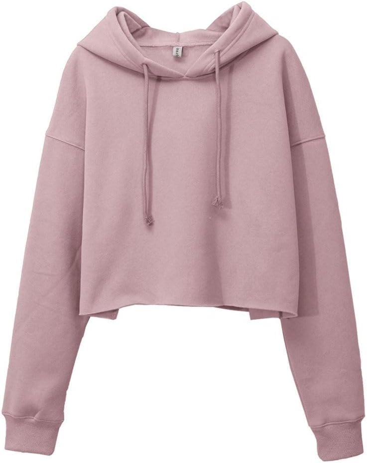 Women's Fleece Drawstring Cropped Hoodies with Hooded