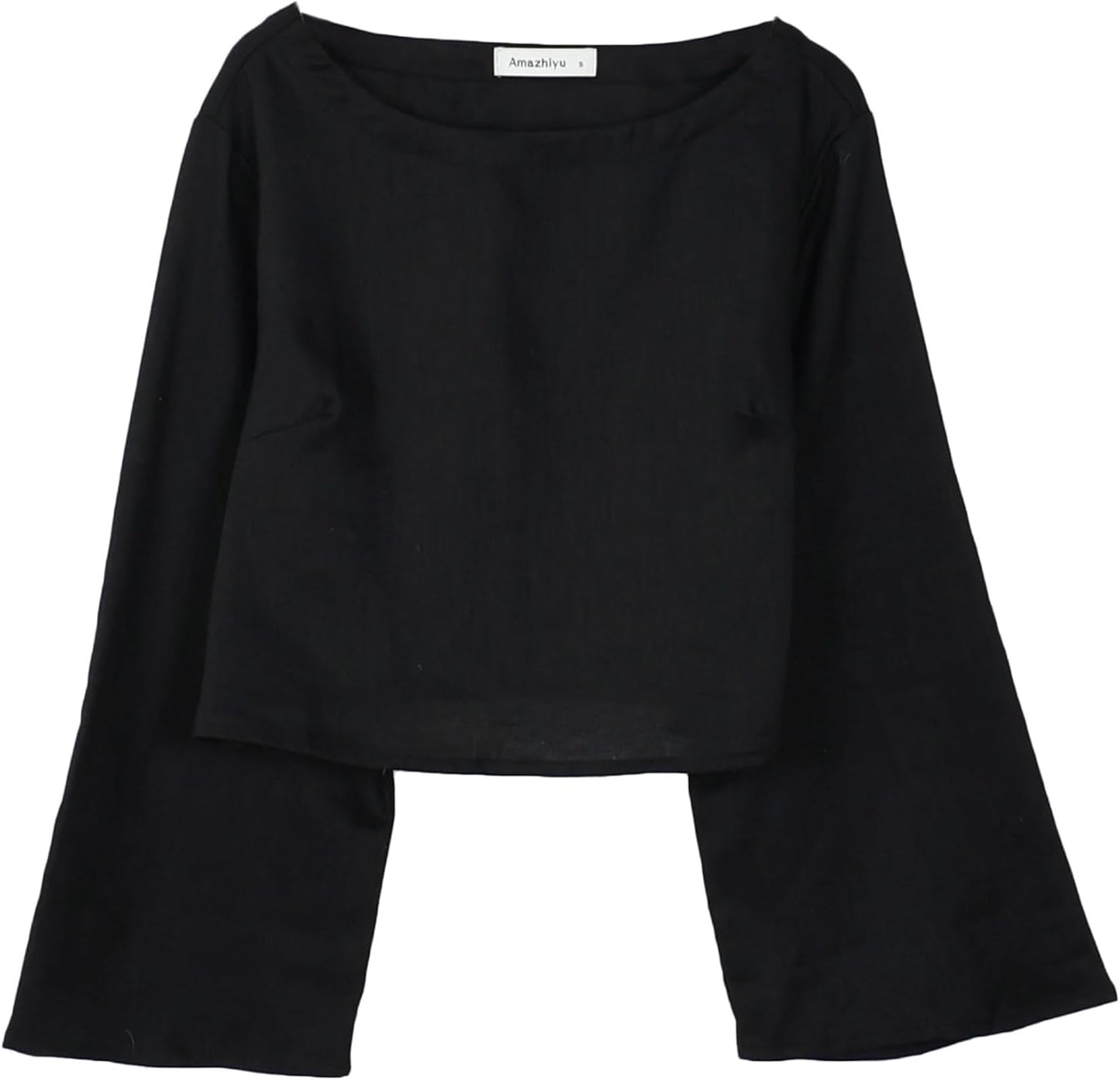 Women's 100% Linen Crop Top Long Sleeve Blouse
