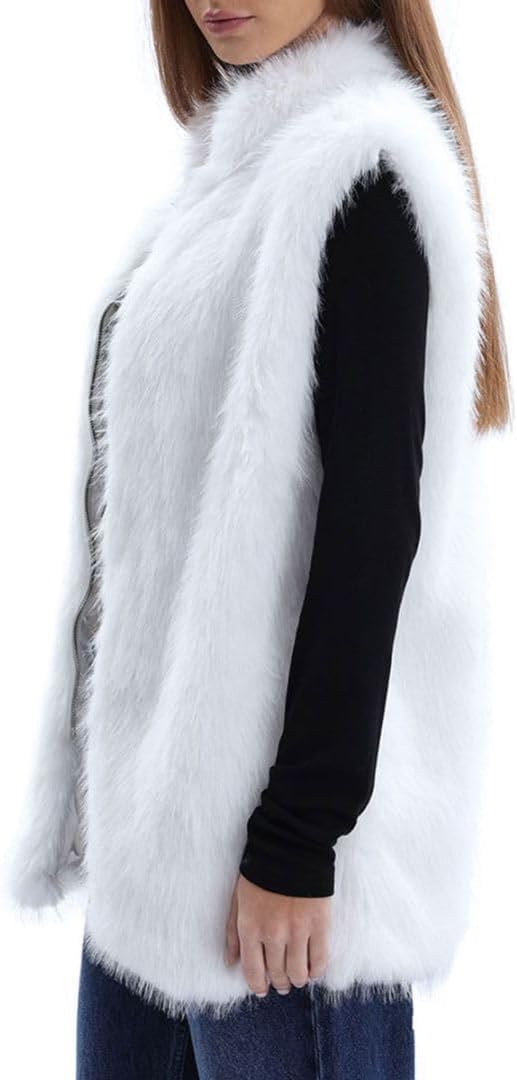 Women's Faux Fur Zip Up Vest