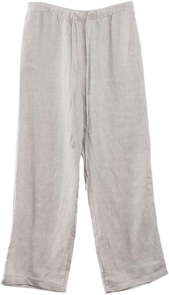 Men's 100% Linen Elastic Drawstring Pants