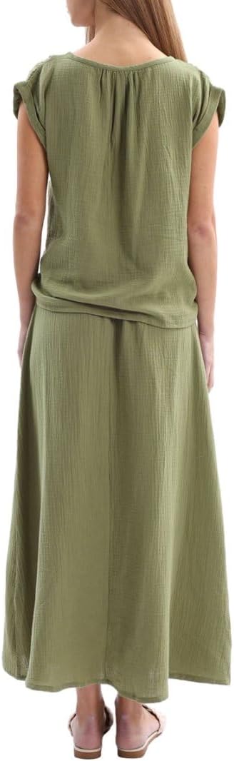 Women's Crepe Cotton Gauze 2 Piece Skirt Sets
