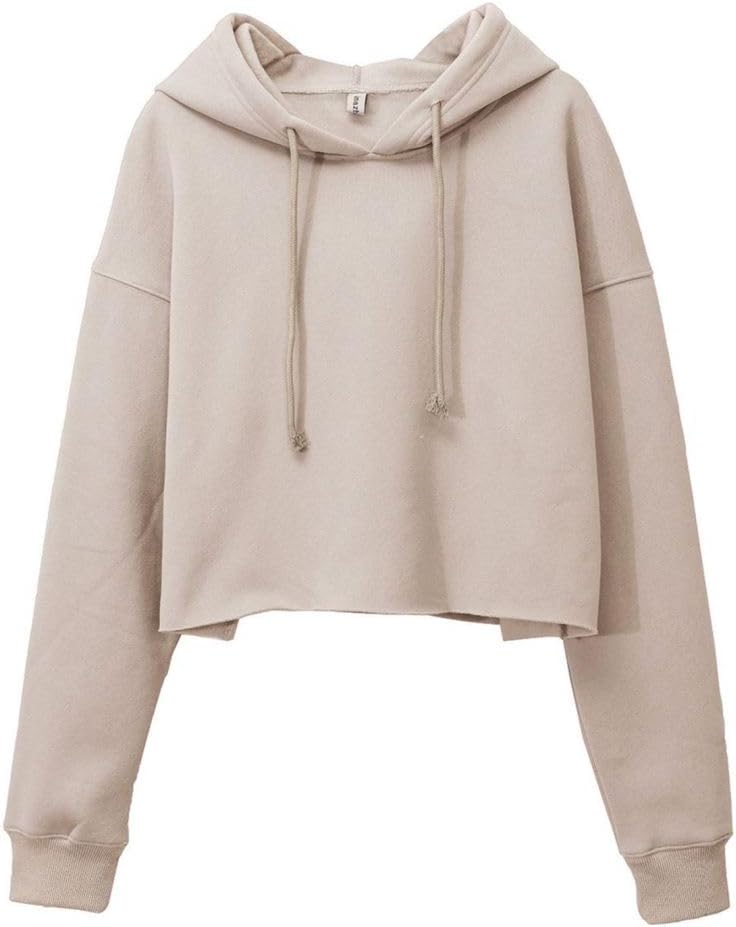 Women's Fleece Drawstring Cropped Hoodies with Hooded