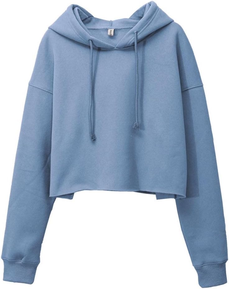 Women's Fleece Drawstring Cropped Hoodies with Hooded