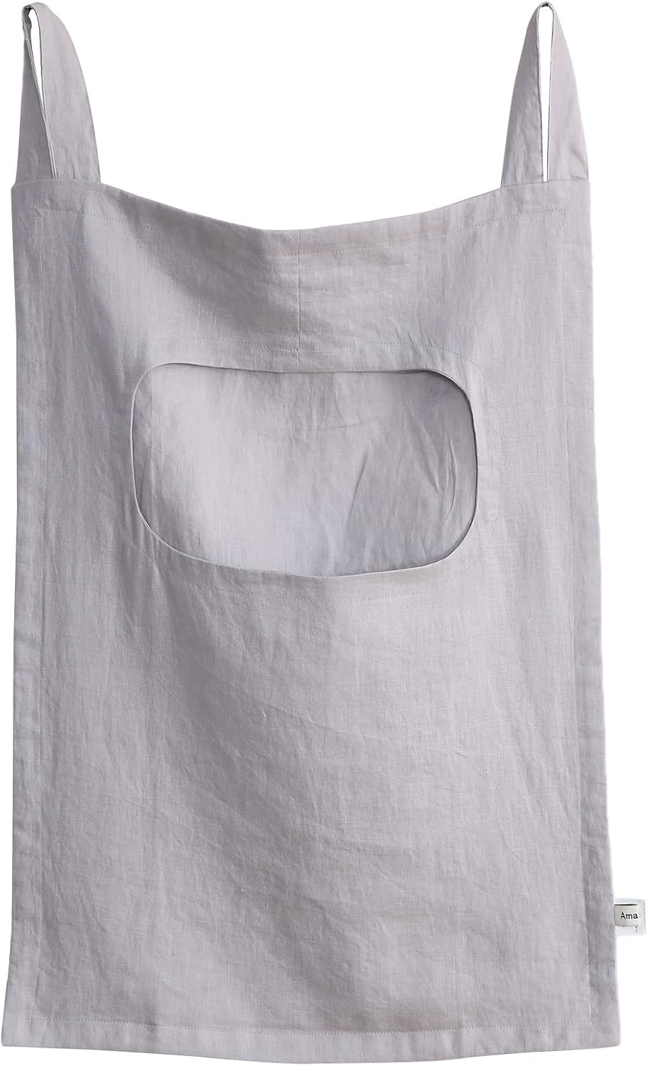 100% Linen Door Hanging Laundry Hamper Bag, 19x27 Inches (Linen)