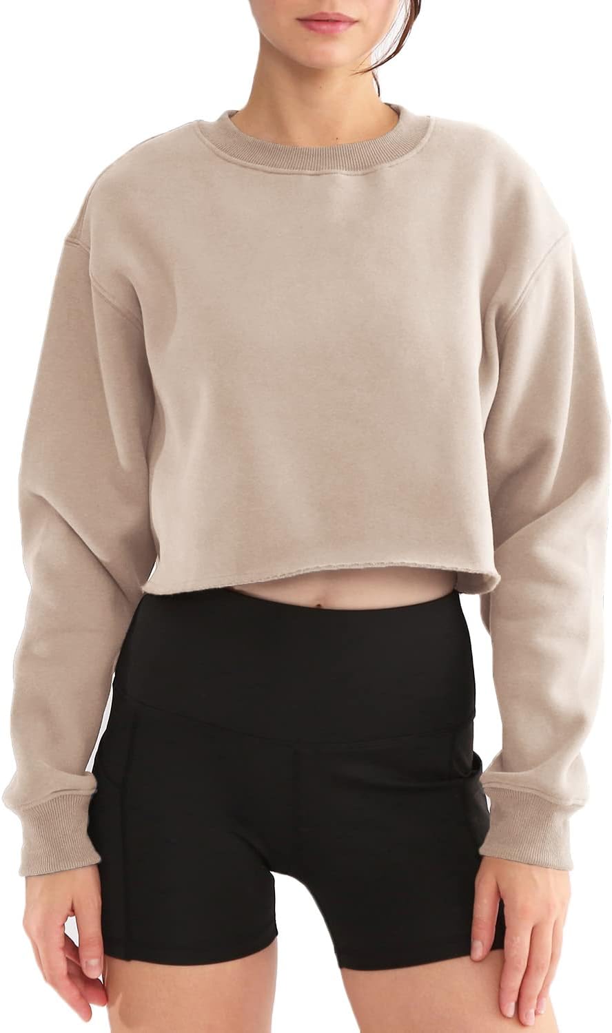 Women' s Fleece Pullover Cropped Sweatshirt