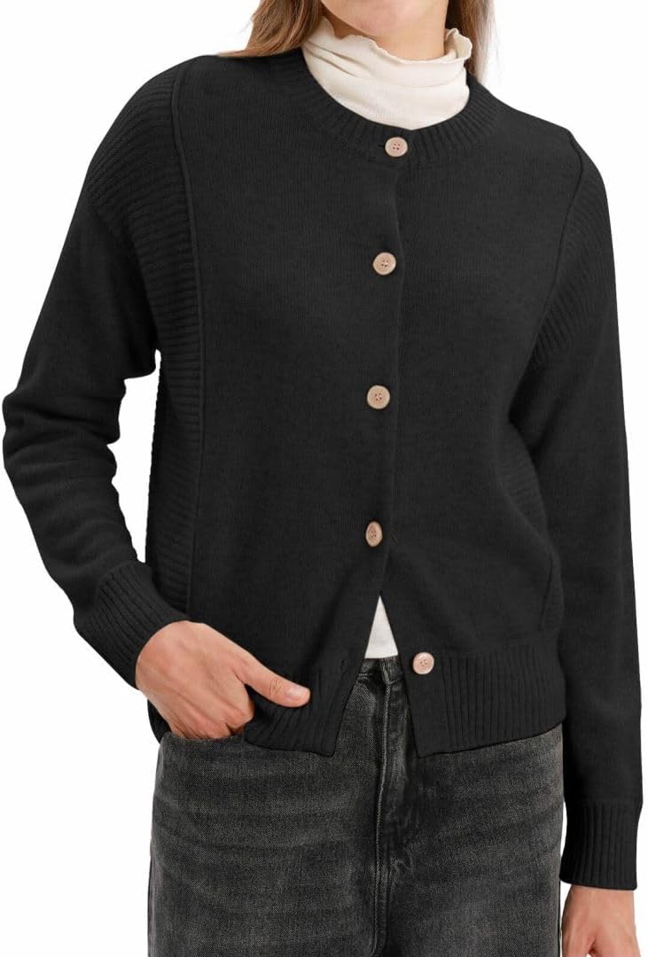 Women's 100% Wool Button Down Sweaters Cardigan