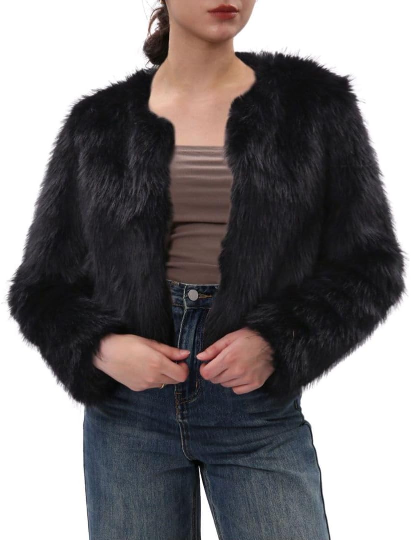 Women's Faux Fur Cropped Coat