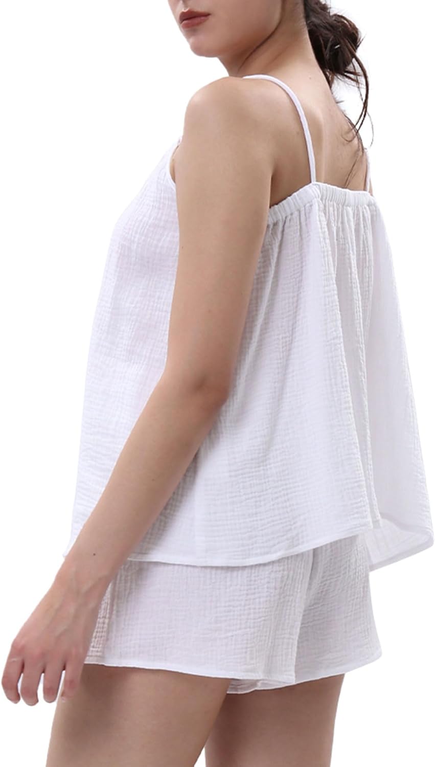 Women's Cotton Gauze Summer 2 Piece Outfits Lounge Pajama Set