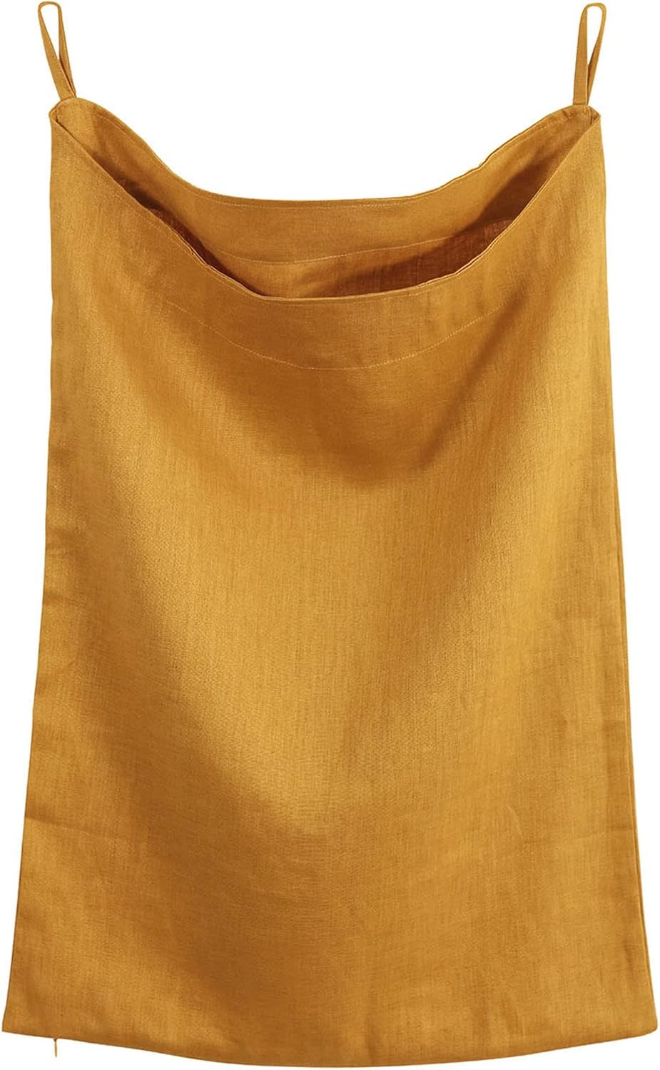 100% Linen Over The Door Laundry Hanging Hamper Bag with Bottom Zipper