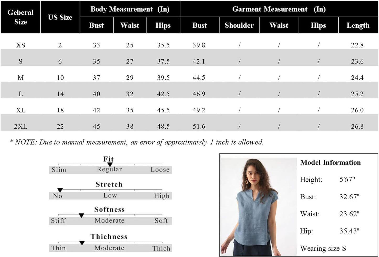 Women's 100% Linen Cap Sleeve Blouse Basic Top
