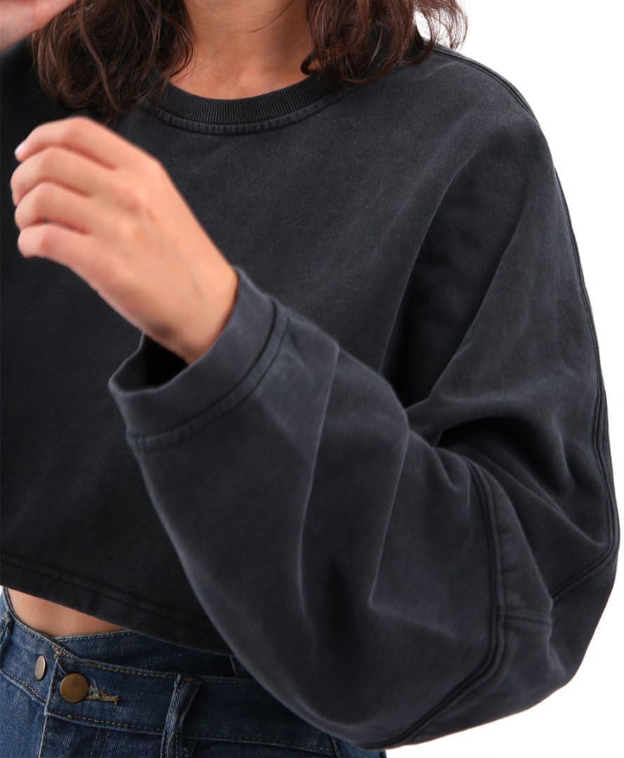 Women's Acid Washed High Cropped Sweatshirt