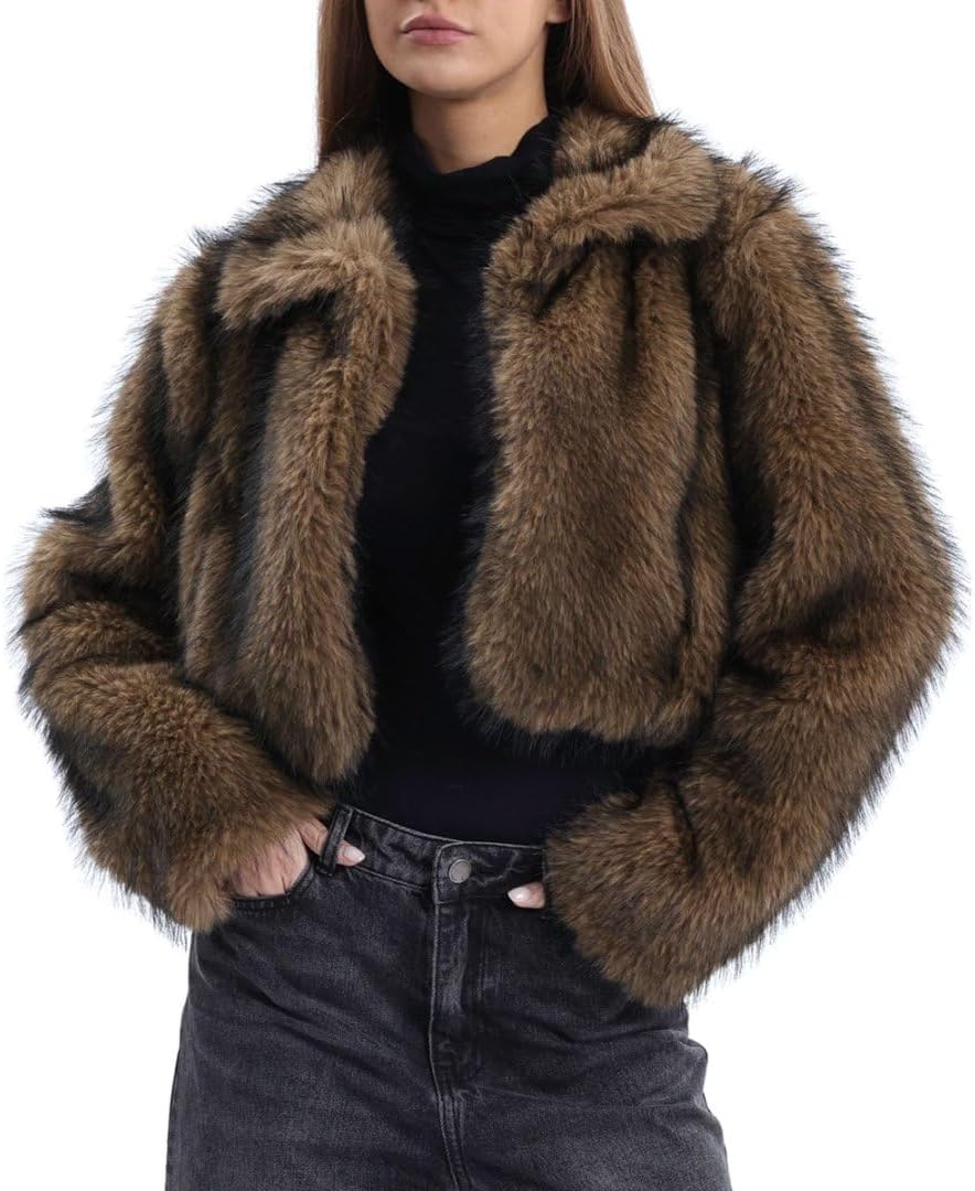 Women's Faux Fur Cropped Coat