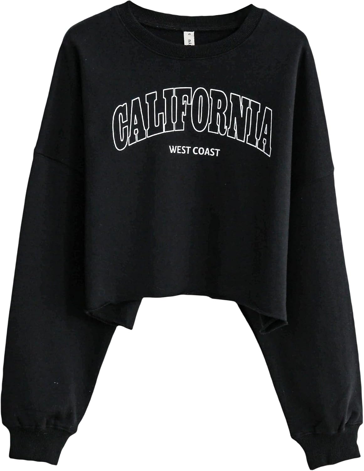 Women’s Pullover Letter Printed Oversized Cropped Sweatshirt
