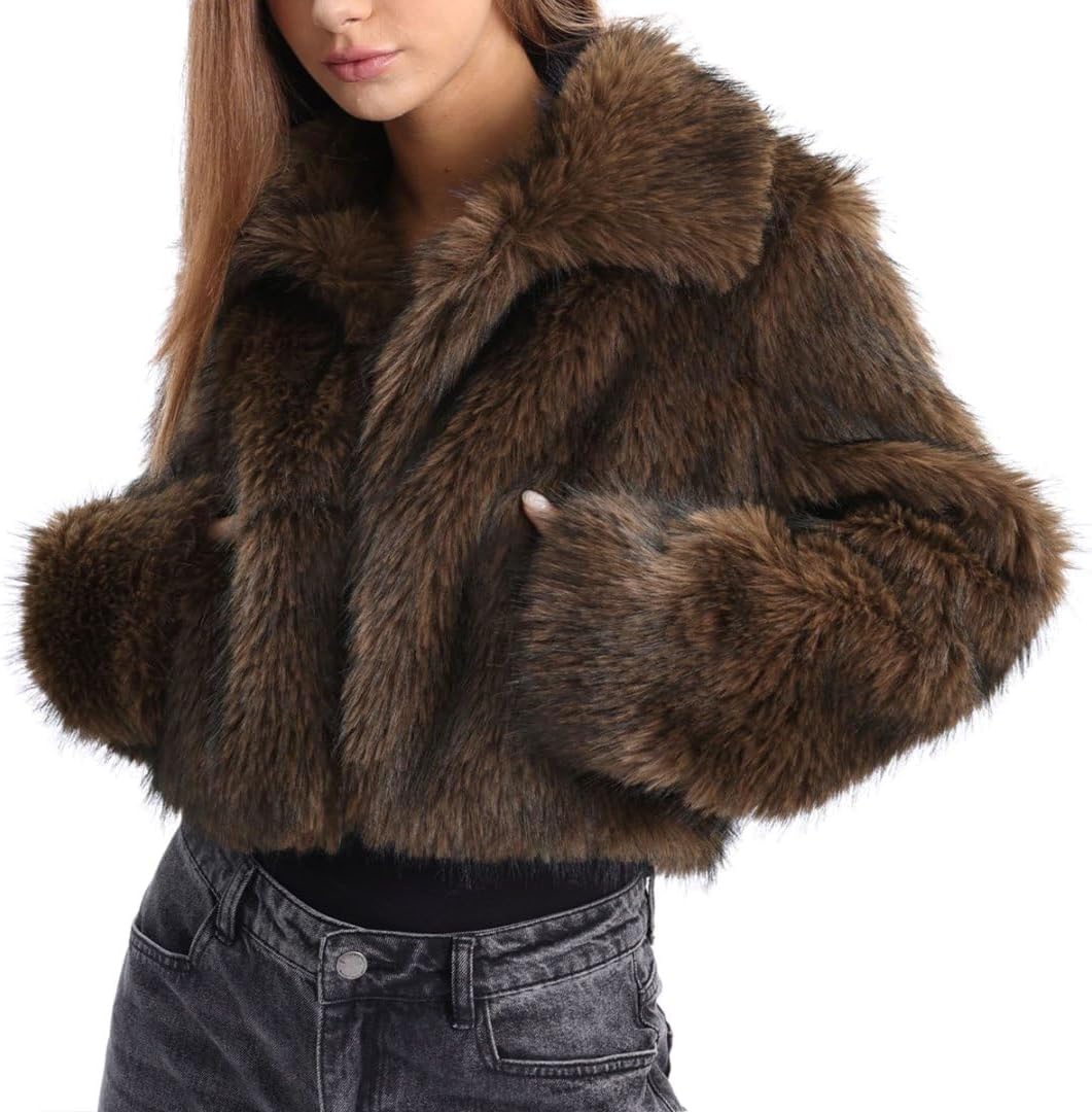 Women's Faux Fur Cropped Coat