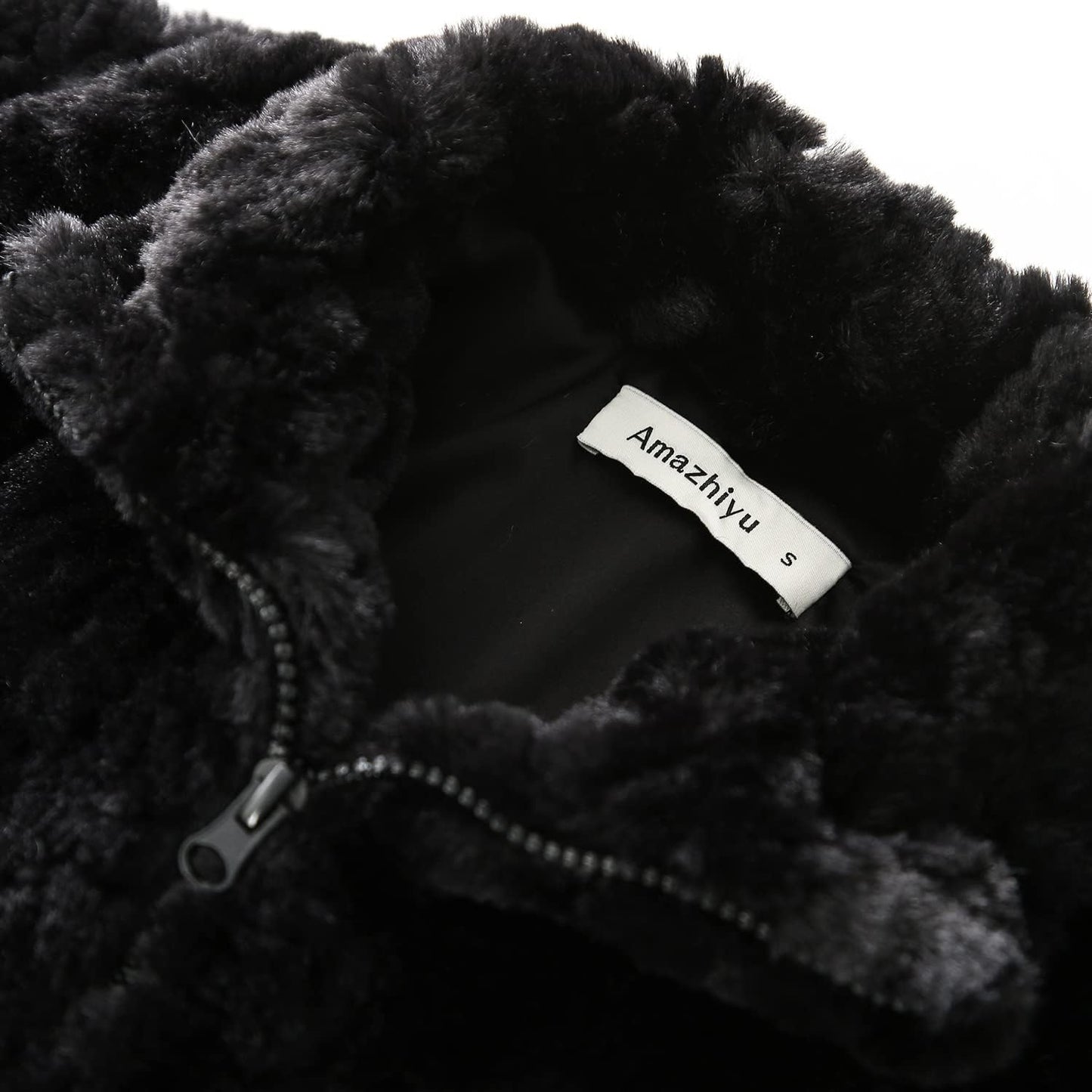 Women's Faux Fur Zip Up Drawstring Jacket