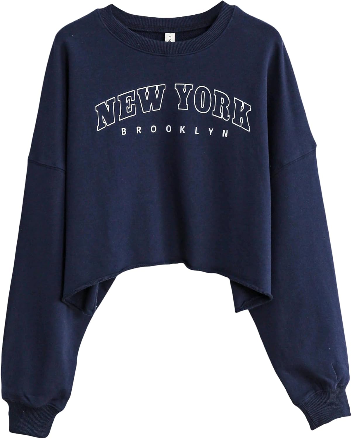 Women’s Pullover Letter Printed Oversized Cropped Sweatshirt