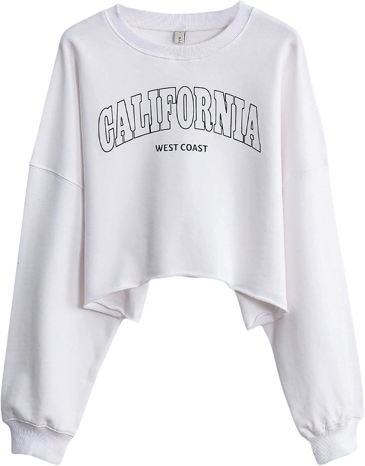 Women’s Pullover Letter Printed Oversized Cropped Sweatshirt