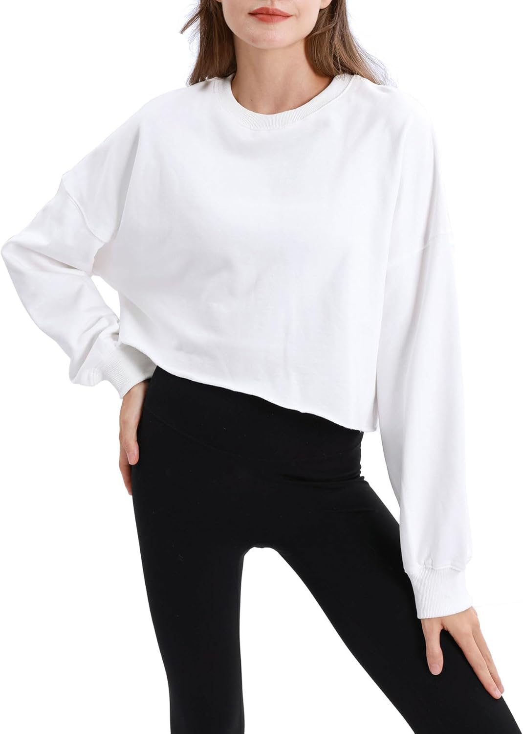 Women’s Pullover Letter Printed Oversized Cropped Sweatshirt