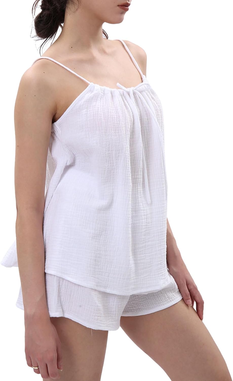 Women's Cotton Gauze Summer 2 Piece Outfits Lounge Pajama Set