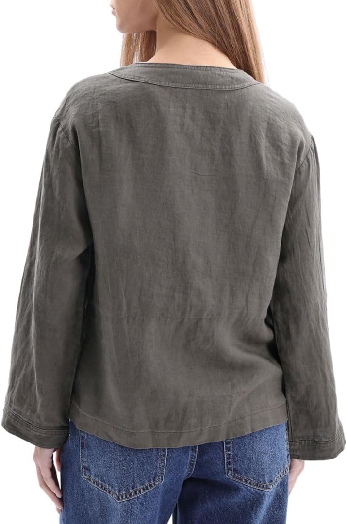 Women's 100% Linen 3/4 Sleeve Button Up Cardigan