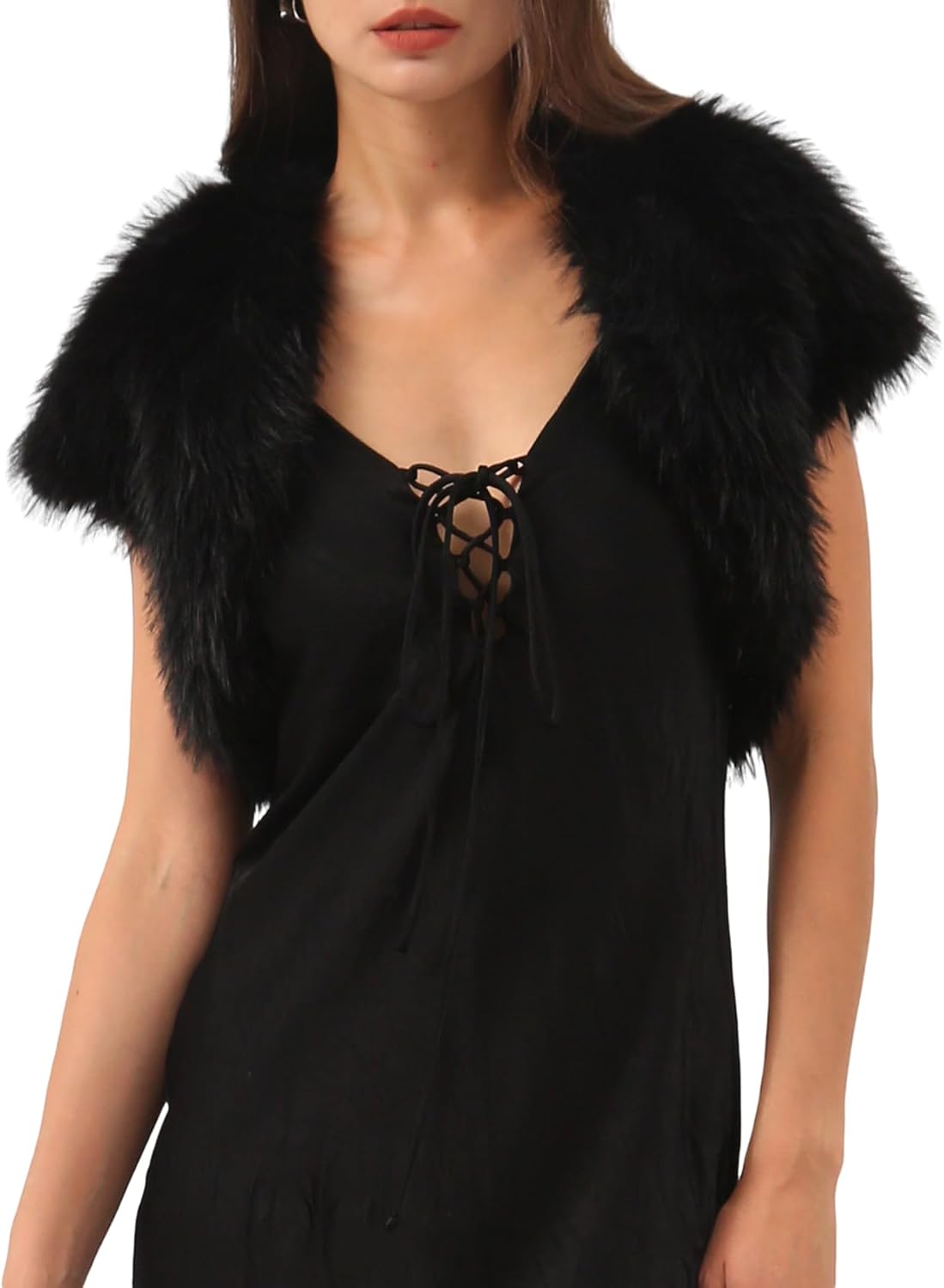 Women's Faux Fur Cap Sleeve Bolero Shrug