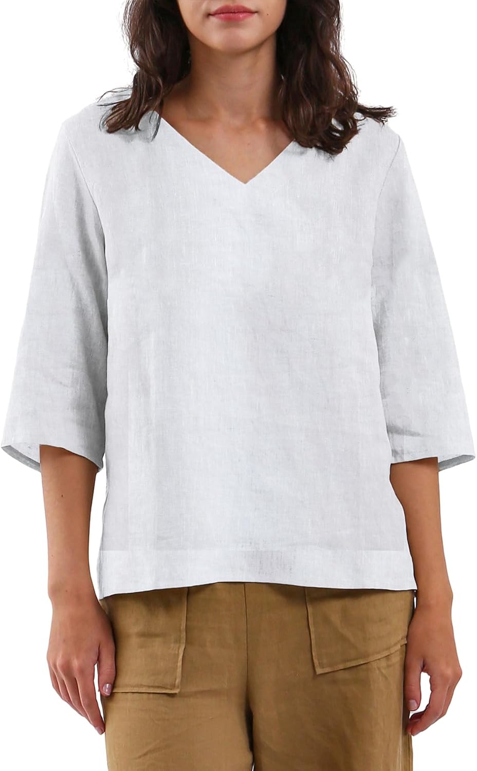 Women's 100% Linen 3/4 Sleeve Blouse