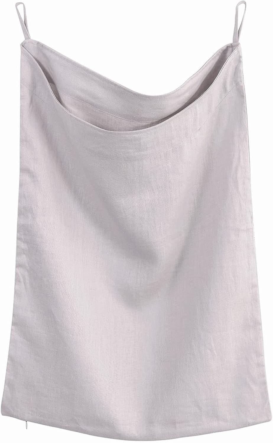 100% Linen Over The Door Laundry Hanging Hamper Bag with Bottom Zipper