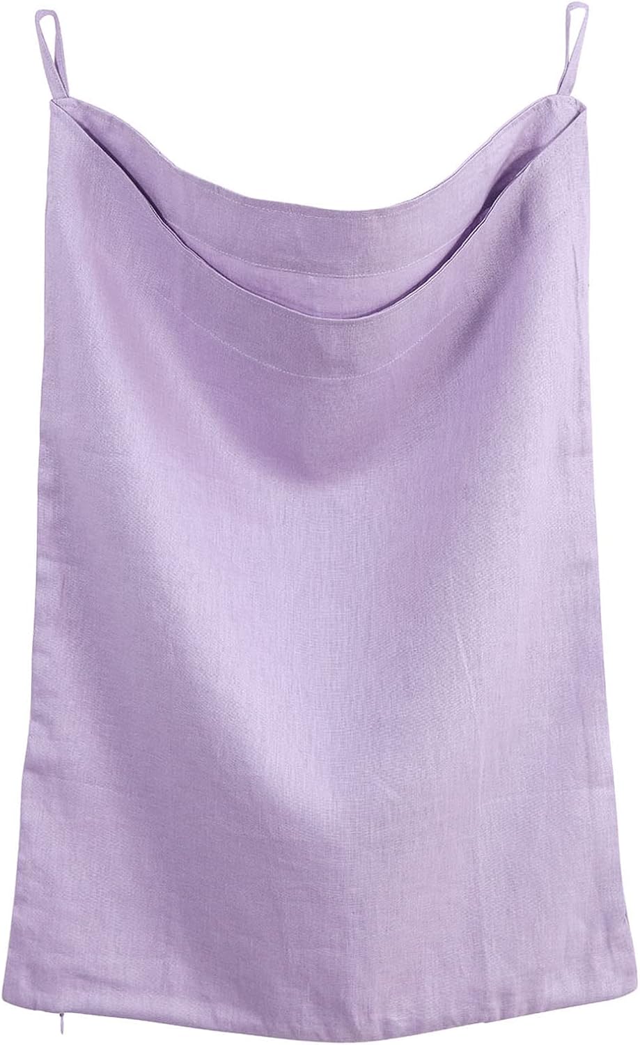 100% Linen Over The Door Laundry Hanging Hamper Bag with Bottom Zipper