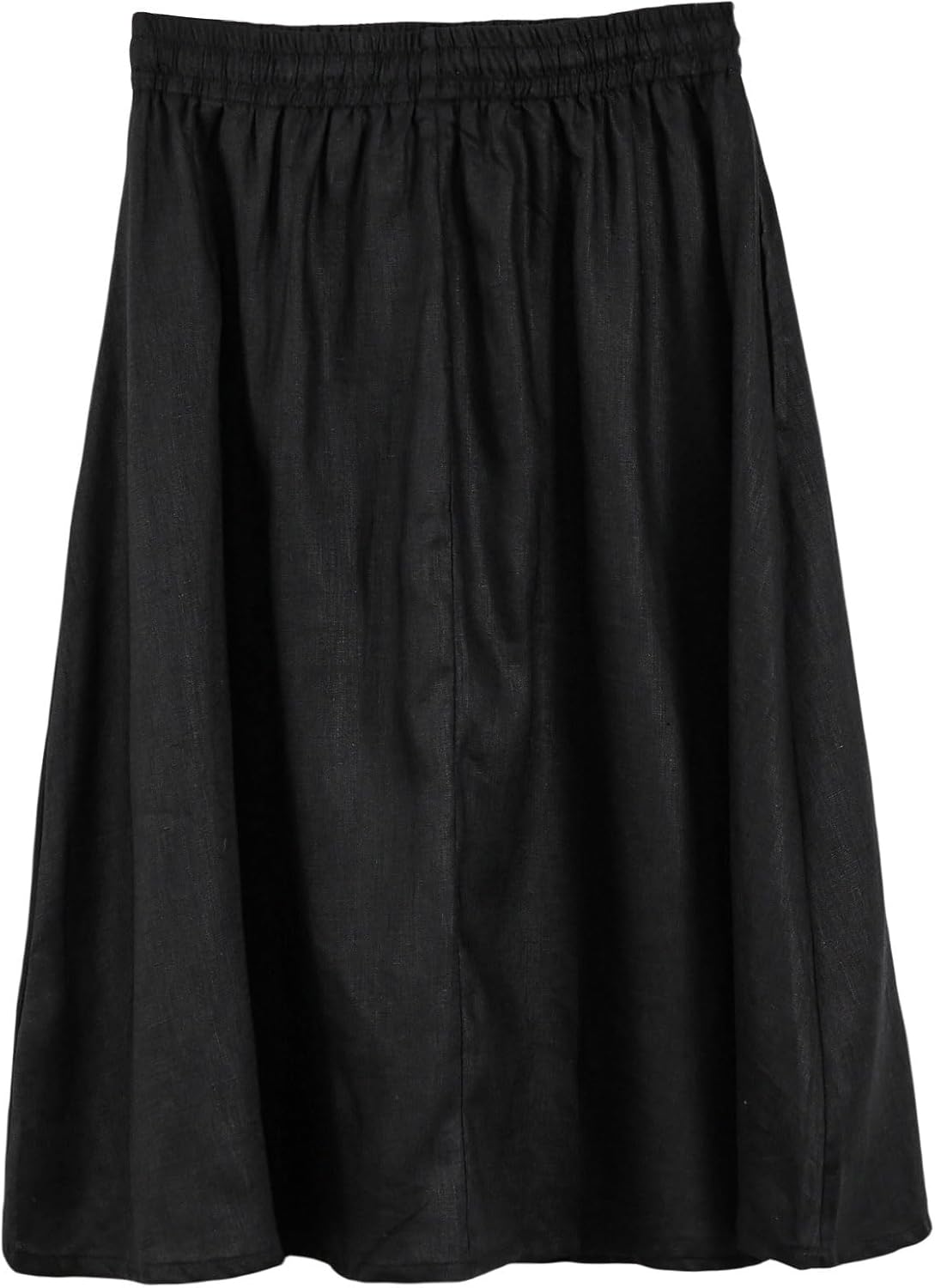 Women's 100% Linen A Line Pleated Midi Skirt