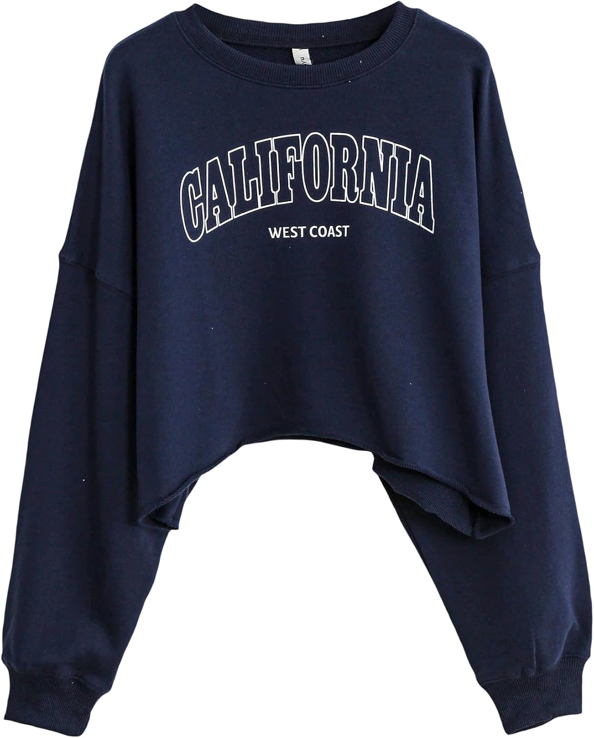 Women’s Pullover Letter Printed Oversized Cropped Sweatshirt