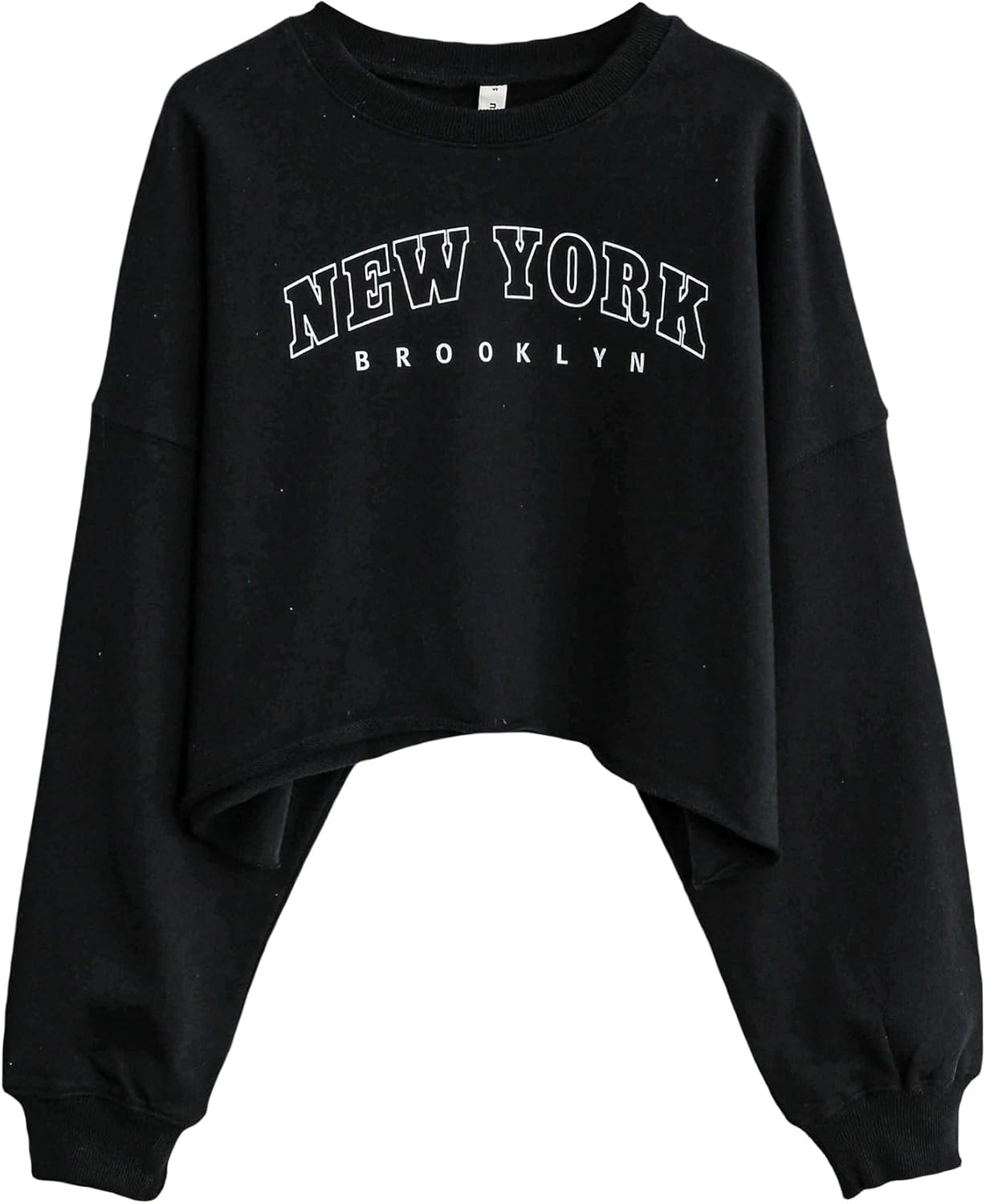 Women’s Pullover Letter Printed Oversized Cropped Sweatshirt