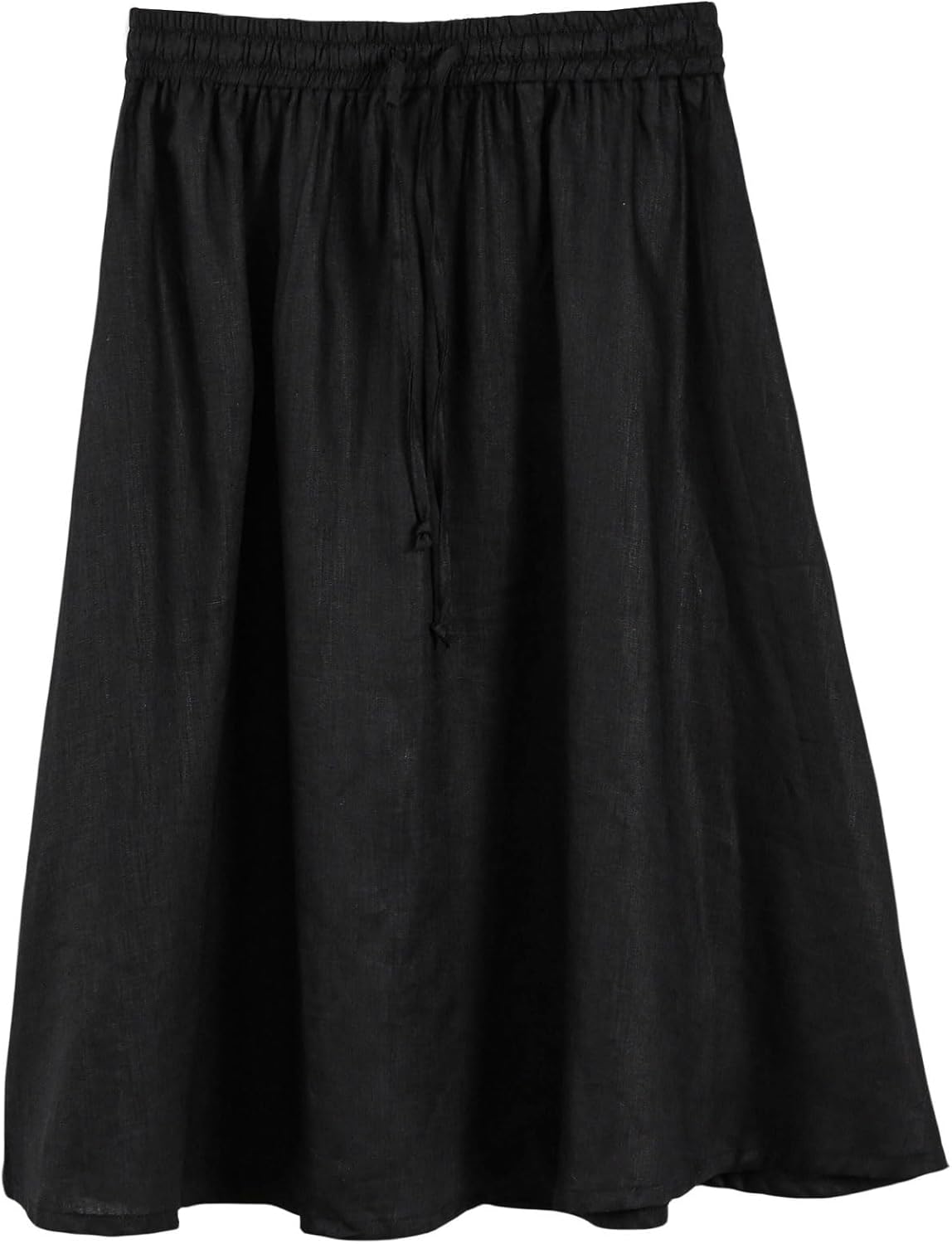 Women's 100% Linen A Line Pleated Midi Skirt