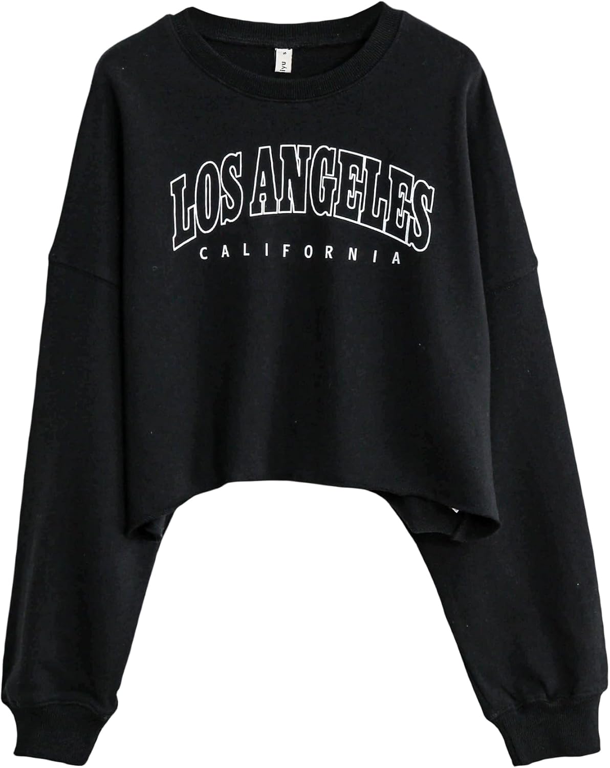 Women’s Pullover Letter Printed Oversized Cropped Sweatshirt