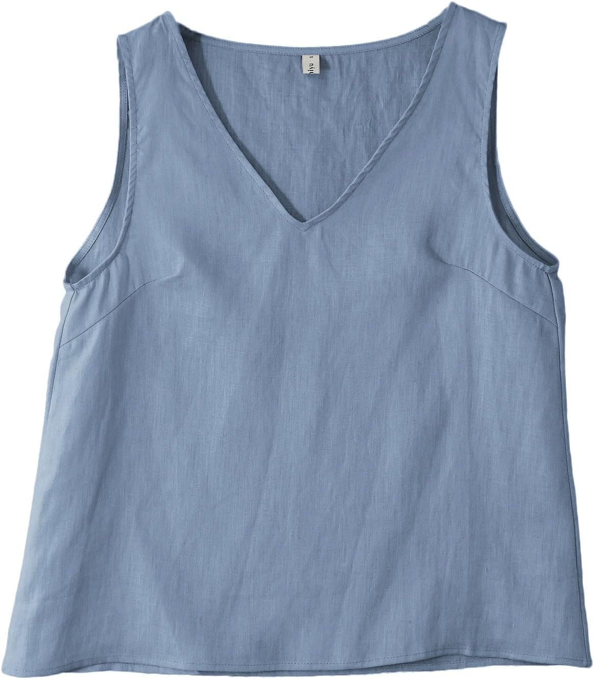 Women's 100% Linen Sleeveless V Neck Tank Tops