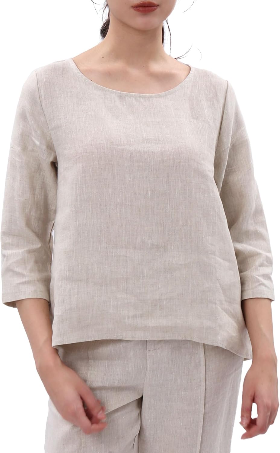 Women's 100% Linen 3/4 Sleeve Blouse
