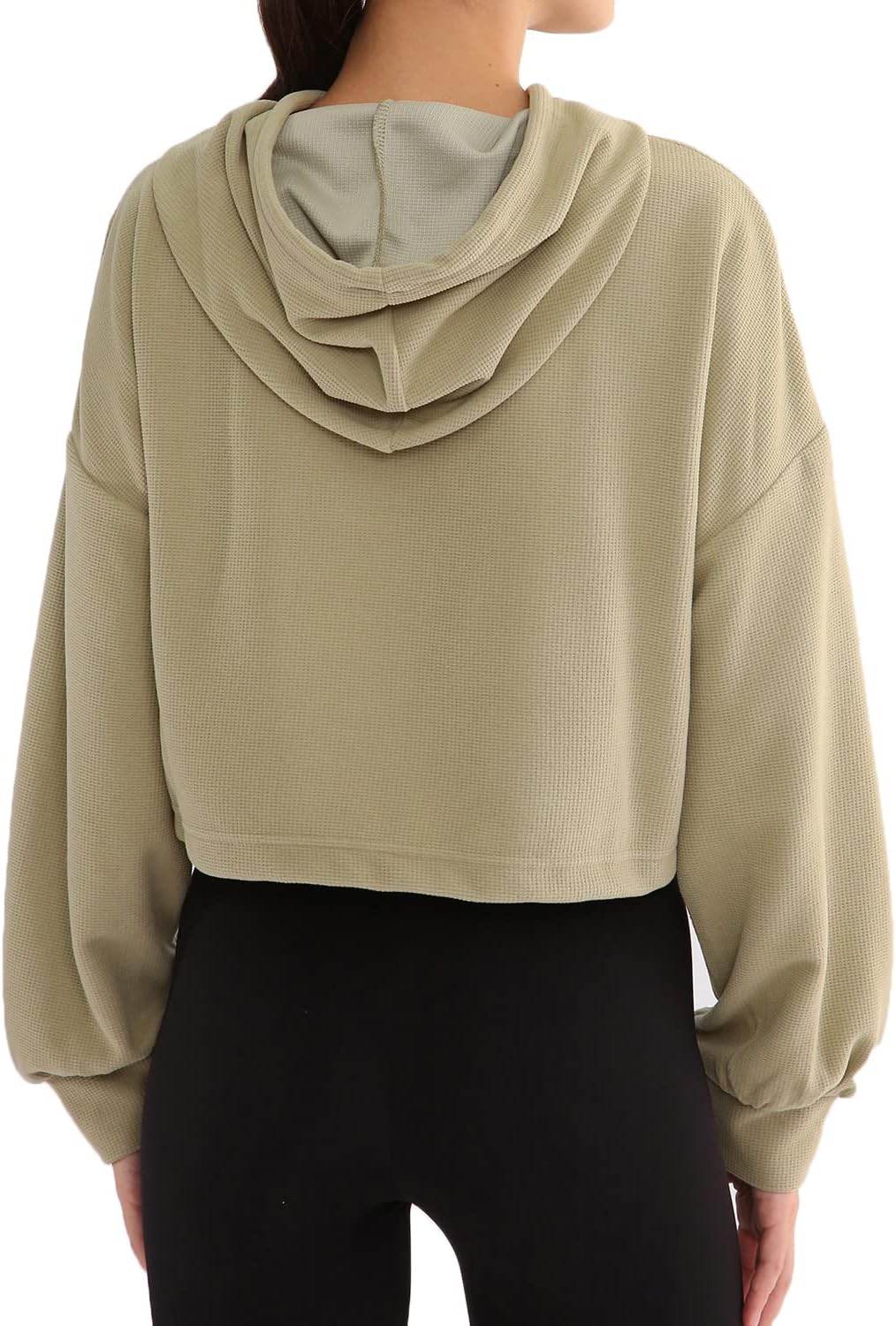 Women’s Waffle Knit Cropped Hoodie
