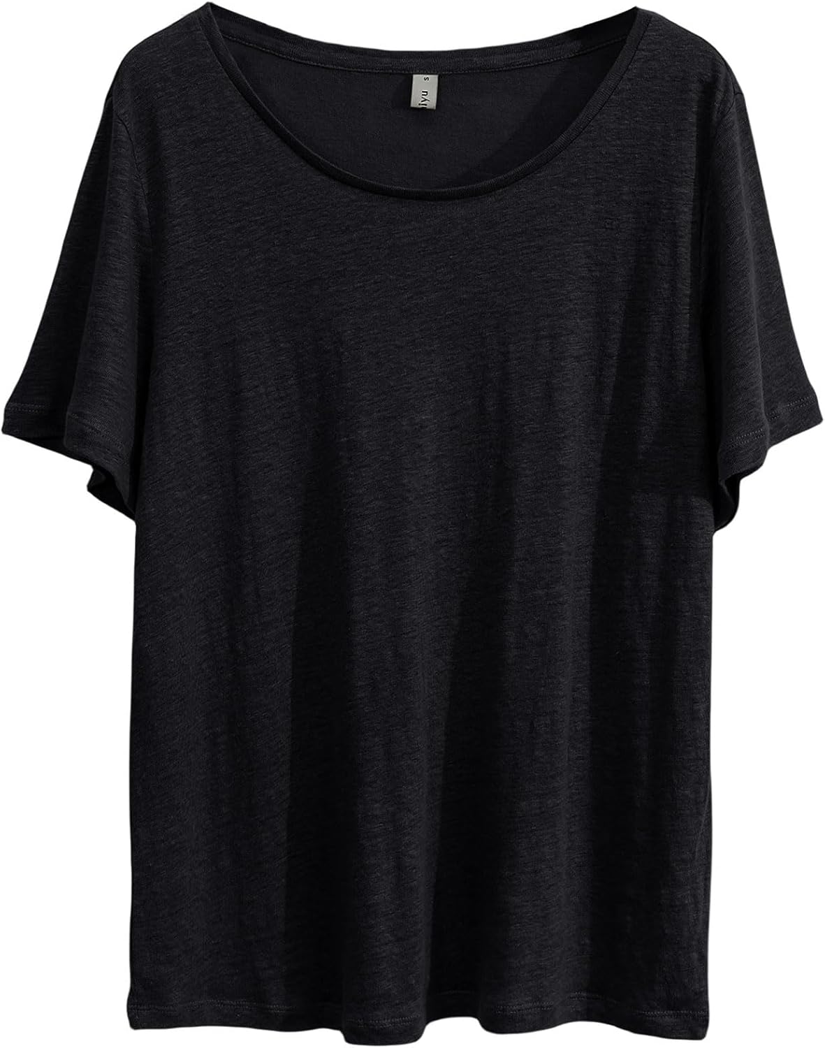 Women's 100% Linen Knitted T-Shirt Crew Neck Tee
