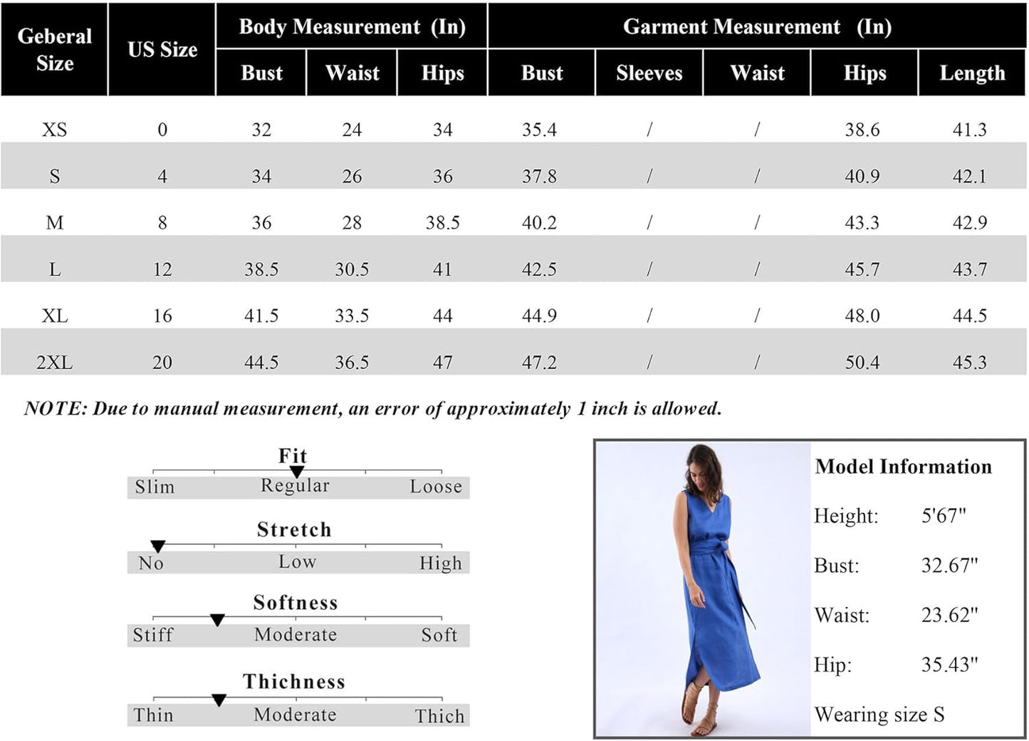 Women's 100% Linen Sleeveless Midi Dresses with Belt