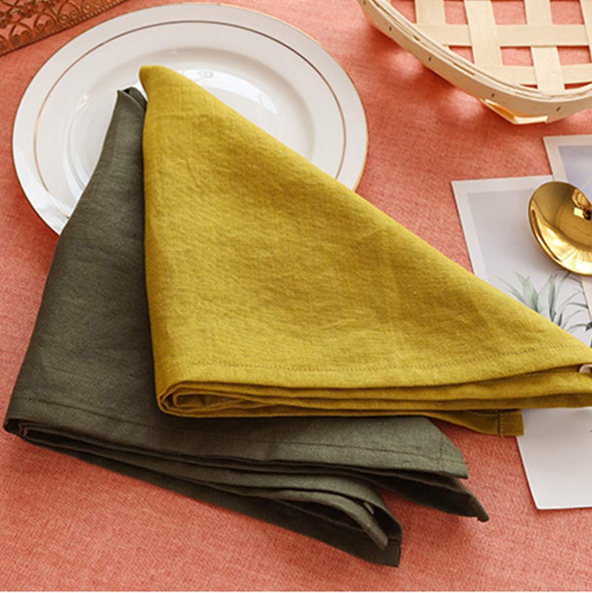 100% Linen Dinner Napkins , Set of 4, 17x17inch