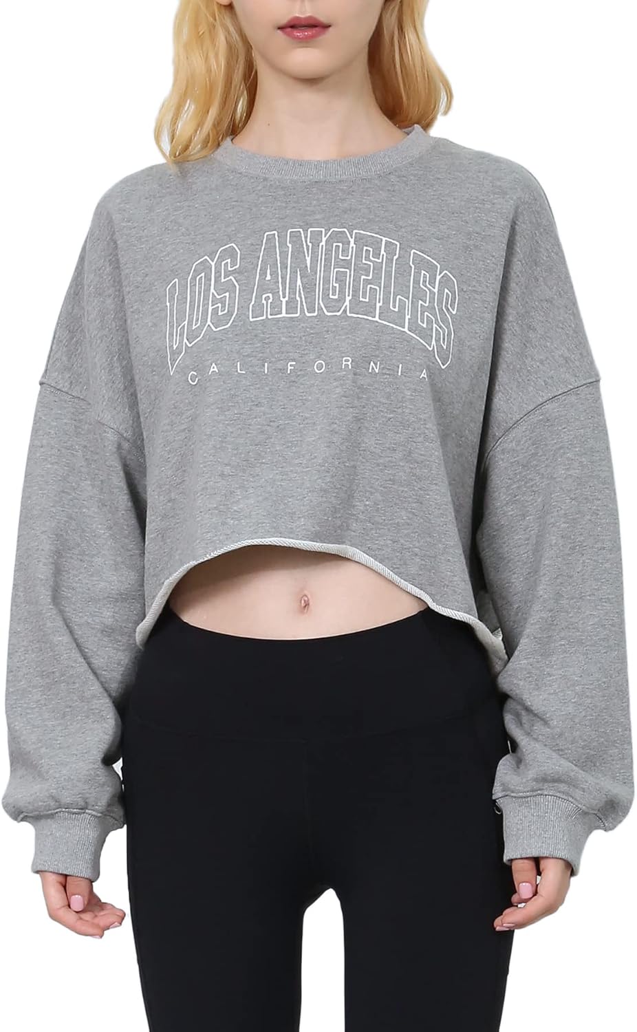 Women’s Pullover Letter Printed Oversized Cropped Sweatshirt