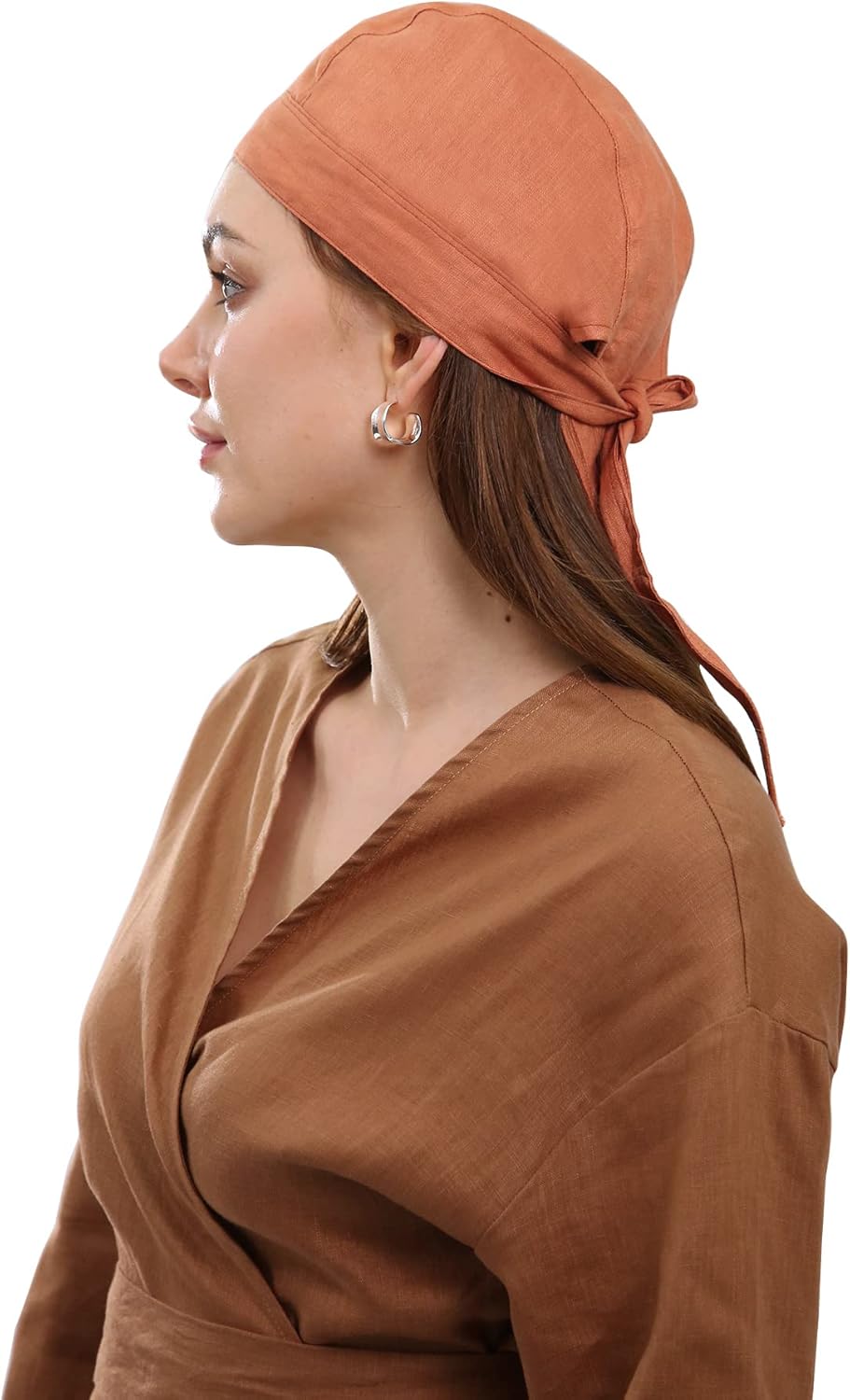 Women's 100% Linen Bandana Skull Cap Beanie Hats
