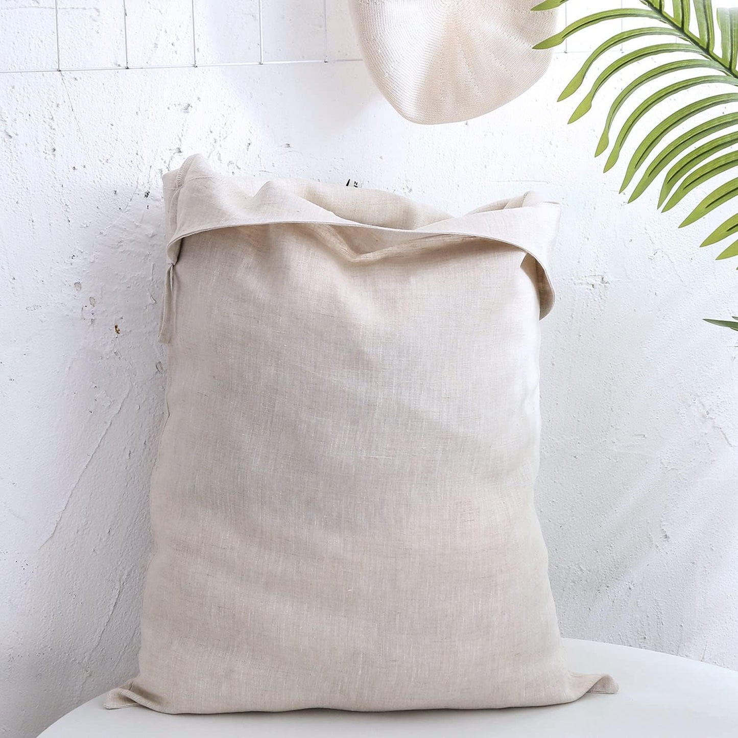 100% Linen Over The Door Laundry Hanging Hamper Bag