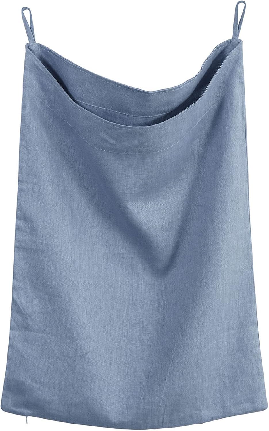 100% Linen Over The Door Laundry Hanging Hamper Bag with Bottom Zipper
