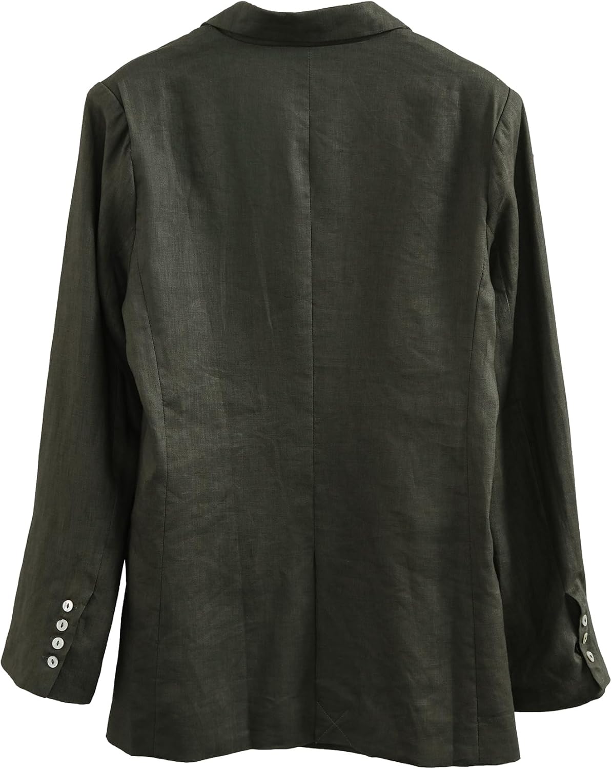 Women's 100% Linen Open Front Long Sleeve Blazer
