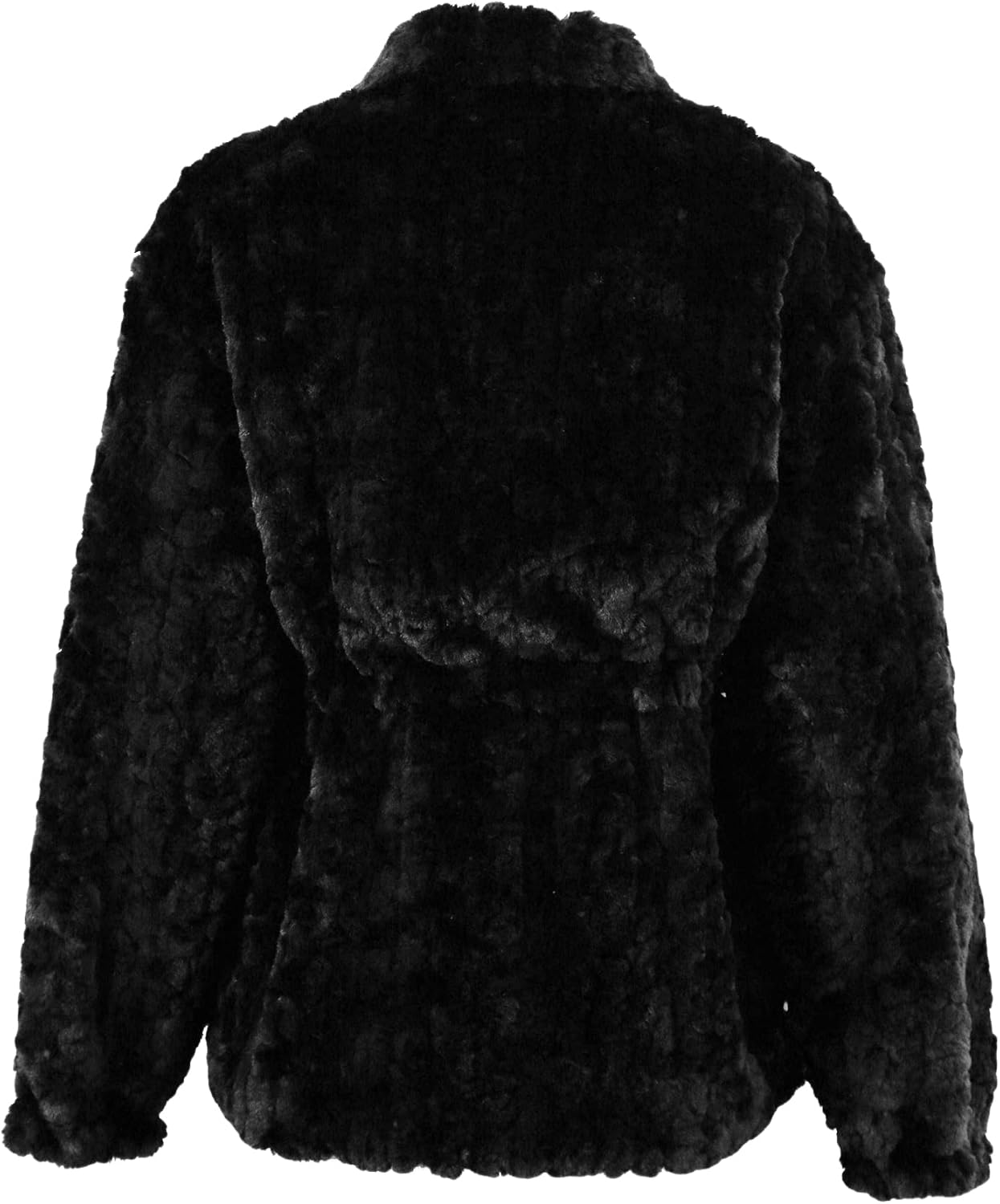 Women's Faux Fur Zip Up Drawstring Jacket