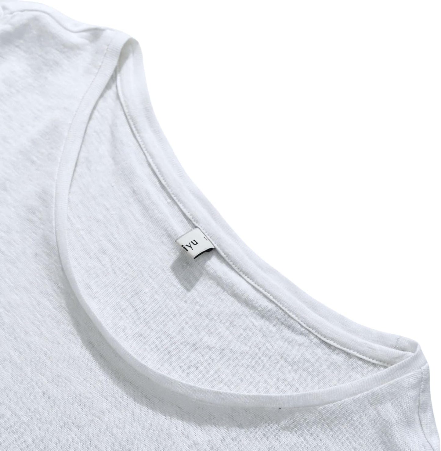 Women's 100% Linen Knitted T-Shirt Crew Neck Tee